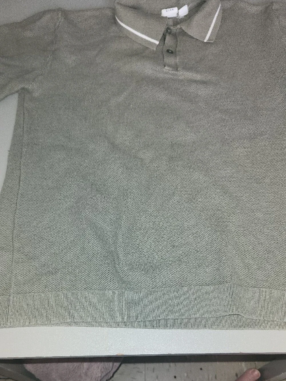 GAP Gray Polo with White Collar Stripe